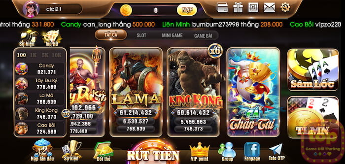 Kho game và các ưu đãi của Bikvip