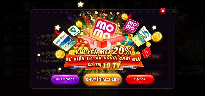 Khuyến mãi cực khủng cho người chơi