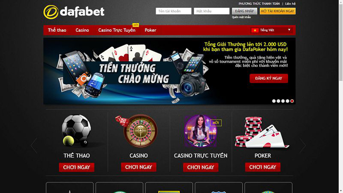 Các sản phẩm chính của Dafabet 