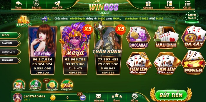 Kho game hấp dẫn có tại Win688